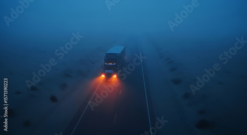 Fog-Laden Highway: The Trucker's Lonely Drive