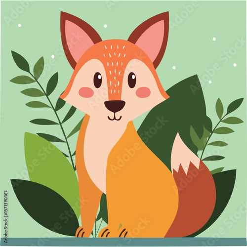Cute jackal flat vector