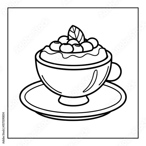 vector illustration of food color book on white background