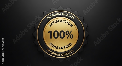 100% satisfaction guaranteed premium quality gold seal on black