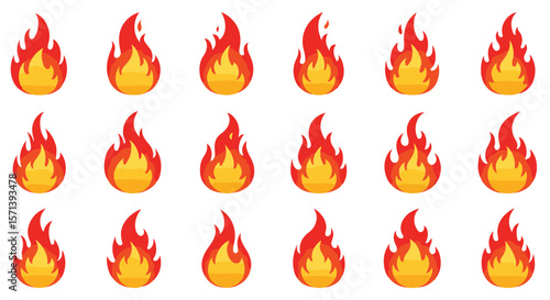 A collection of stylized flames, representing the essence of fire.