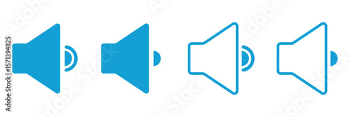 Black Outline Speaker Icon. Graphic Element Vector Icon Representing Volume, Sound, or Output. Speaker icon vector. volume sign and symbol. loudspeaker icon. sound symbol. Sound volume icons set. 