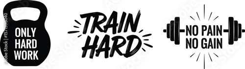 Fitness motivation hard work training no pain no gain gym workout inspiration
