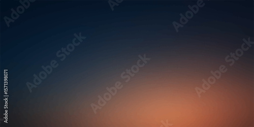 Bright abstract orange and blue sky background with sunlight rays at sunset