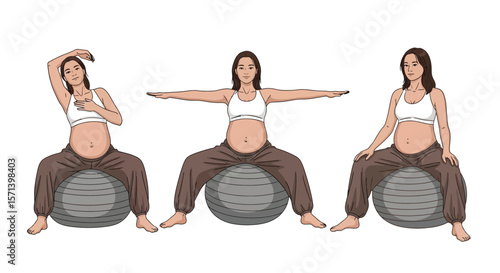 Prenatal exercise ball workout poses for pregnant women fitness routine tips