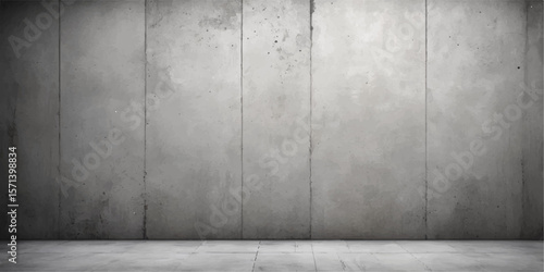 Dark, grunge concrete wall and floor texture with an aged, empty room design