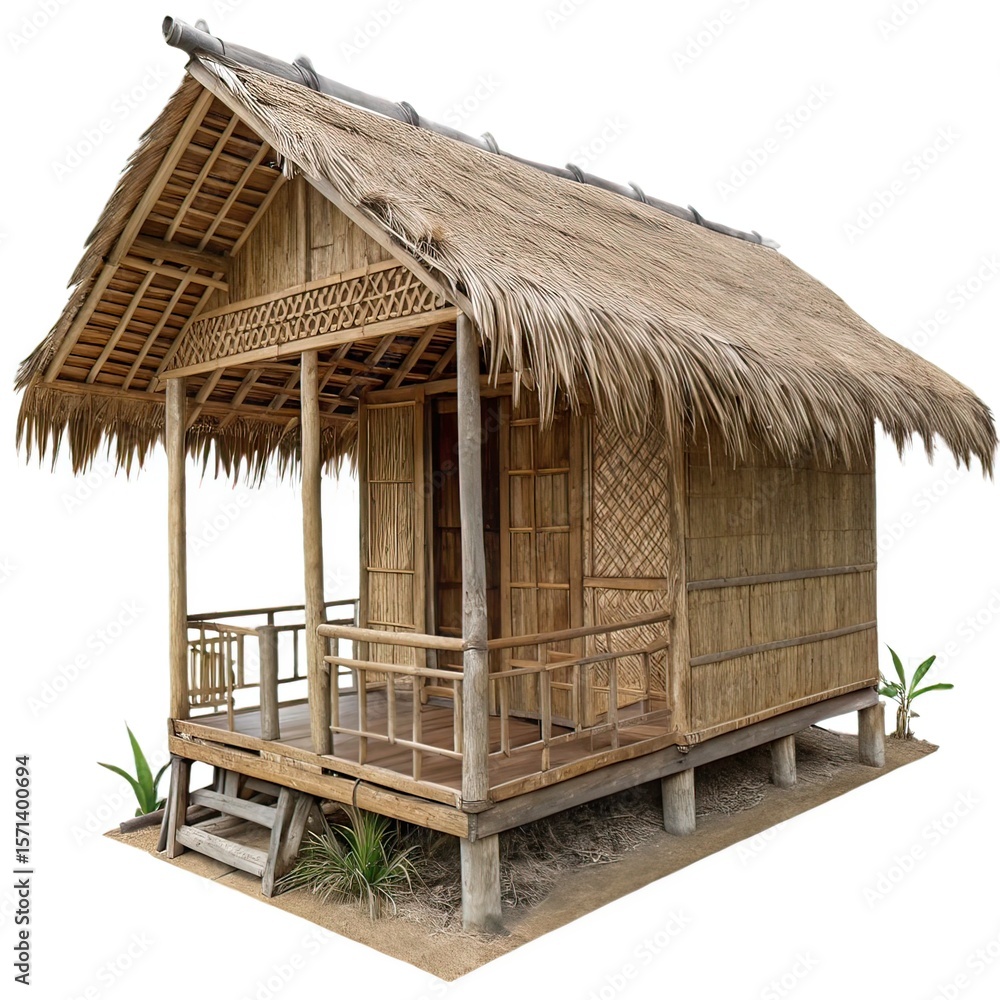 Nipa hut isolated on transparent background , Nipa hut isolated on transparent background ,