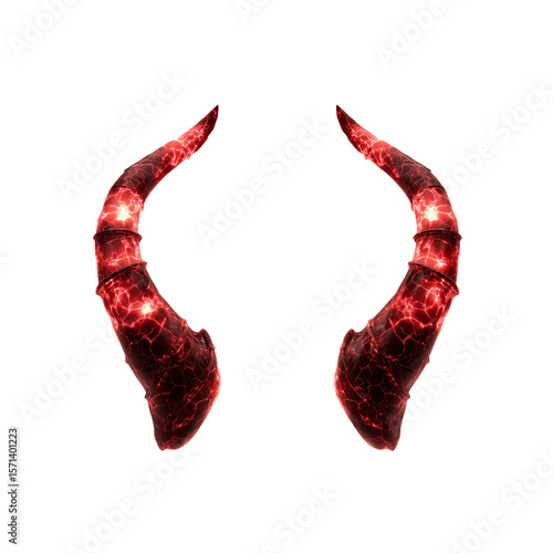 Glowing Red Demon Horns With Cracked Texture devil horns