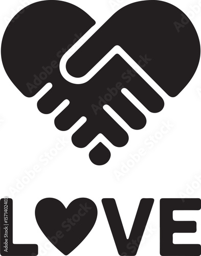 Give Love Silhouette Vector Icon, symbol of heart with given style icon.