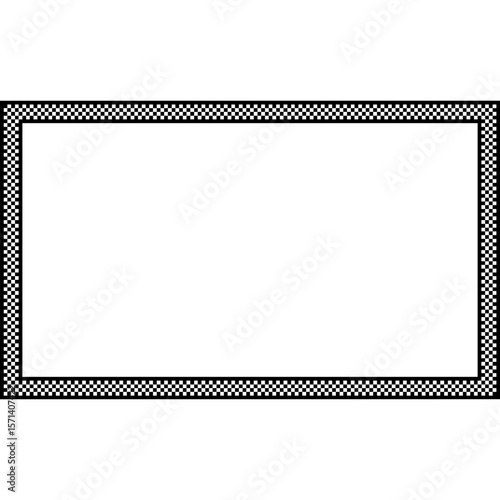 Checkered Black and White Border Frame – checkerboard pattern rectangle frame