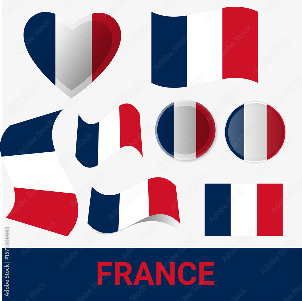 set of flags of france set of flags of france