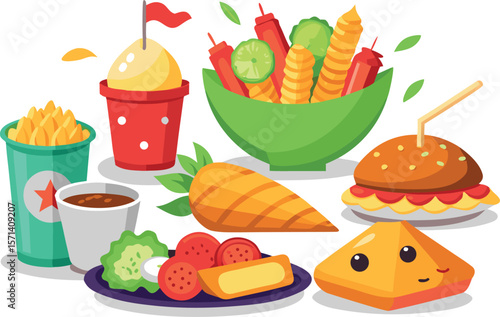 fast food icons set , vector icon set 