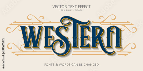 Western editable text effect, Victorian style