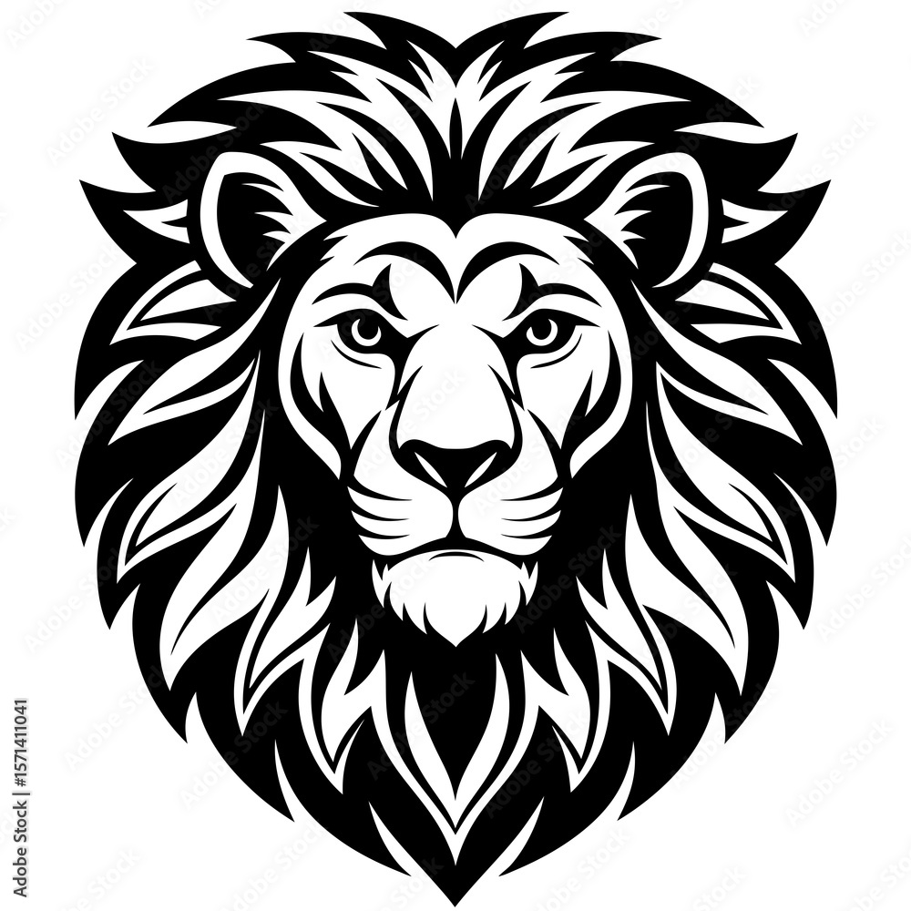 Obraz premium lion head vector illustration