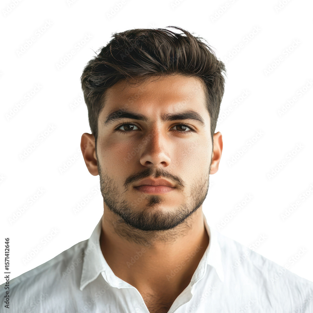 Fototapeta premium serious portrait male isolated on transparent background
