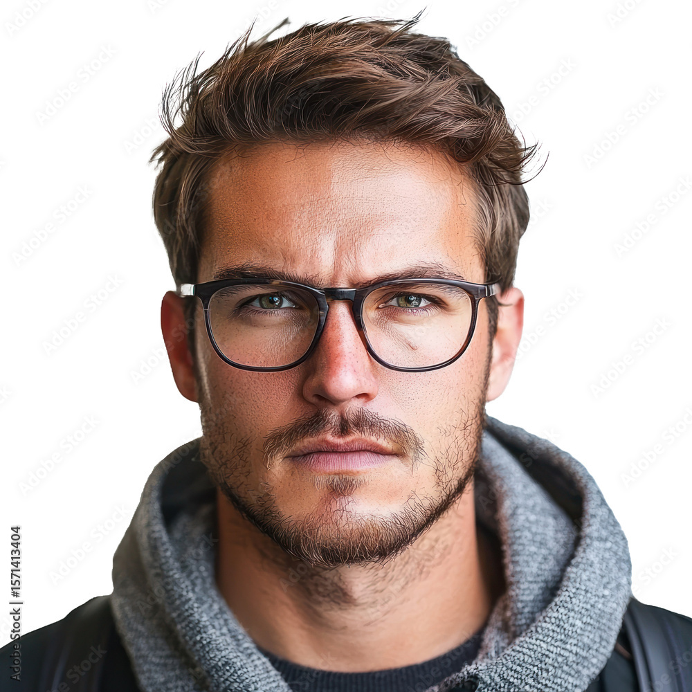 serious portrait outside isolated on transparent background serious portrait outside isolated on transparent background