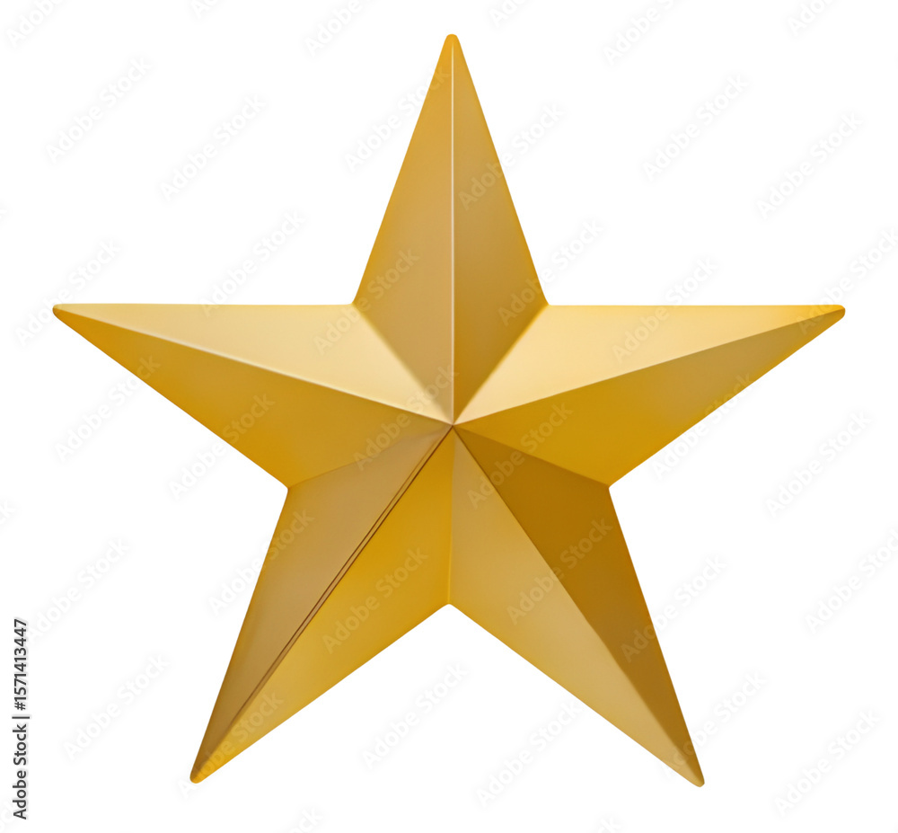 Obraz premium gold star isolated on transparent background.