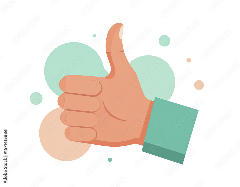 Thumbs Up Hand Gesture Vector Illustration on Transparent Background, Positive Feedback Symbol Thumbs Up Hand Gesture Vector Illustration on Transparent Background, Positive Feedback Symbol