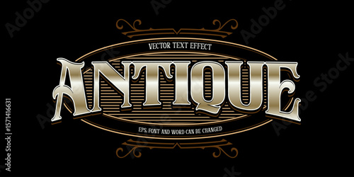 Antique editable text effect, Victorian text style