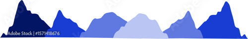 Blue Mountain Path Silhouette Design