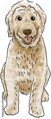 Hand Drawn Watercolor Cat Dog Set