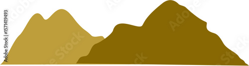 Mountain Climber Silhouette in Yellow Brown
