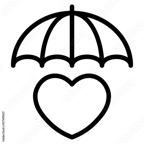 Insurance love, life, heartbeat, caring, passion, healthcare, like, charity  icon in vector illustration