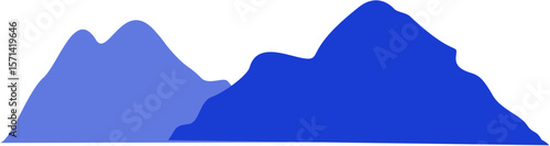 Blue Silhouette Illustration of Mountain Journey