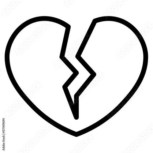 Broken love, life, heartbeat, caring, passion, healthcare, like, charity  icon in vector illustration