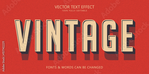 Vintage shadow editable text effect