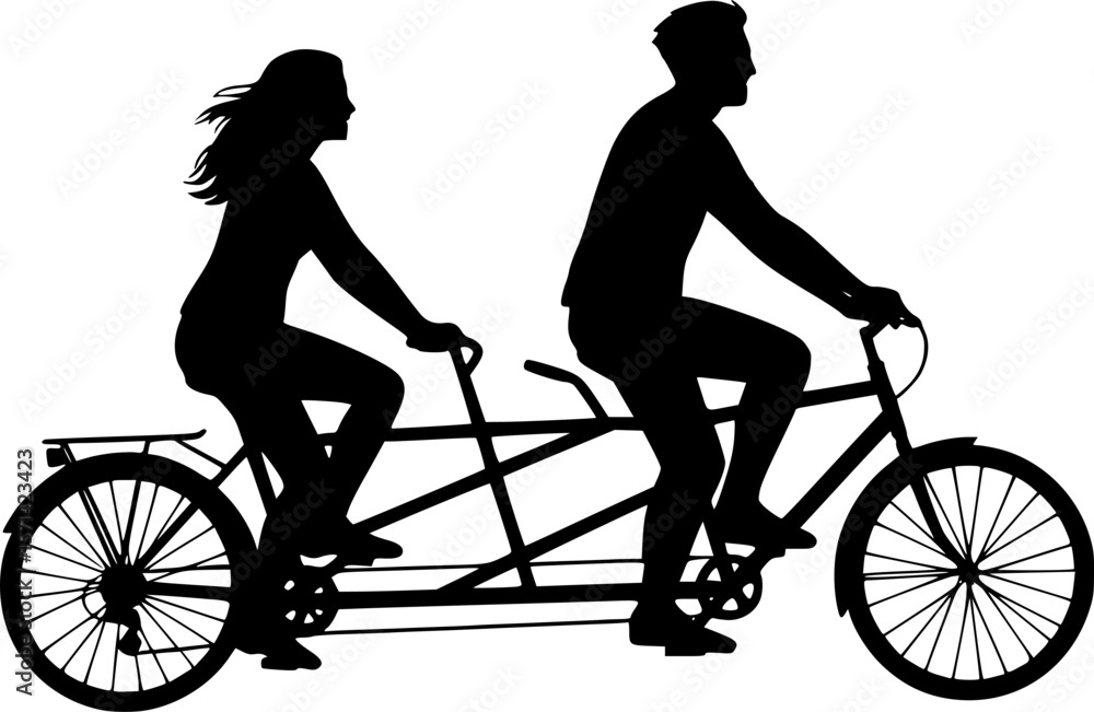 Fototapeta premium Couple Tandem Ride 