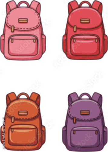 backpack vector illustration, School backpack icon set, School backpack cartoon isolated, Backpack fashion flat , Backpack fashion flat
