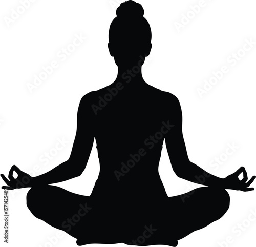 Yoga meditation pose silhouette zen mindfulness wellness relaxation exercise