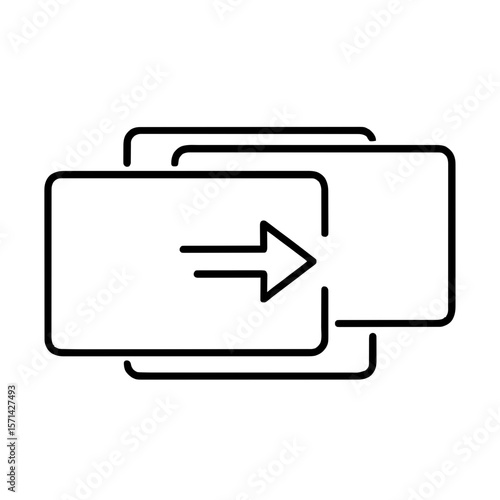 Slide Transition Icon with Right Arrow – Minimal Motion Graphic Symbol, suitable for UI, UX, swipe, media, and video transition concept