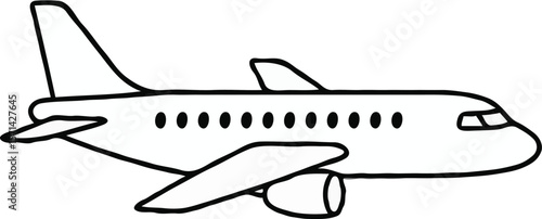 Simple Airplane Drawing A Clean Line Art Illustration