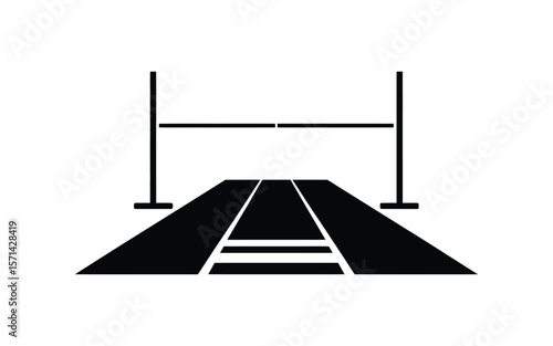 Modern sports symbol of long jump in simple style

