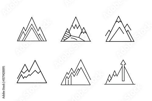 elevation gain line art vector illustration
