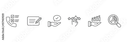 Customer feedback satisfaction review rating approval evaluation analysis support opinion response icon vector illustration for business insight.