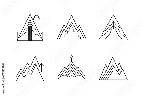 elevation gain icon line art vector illustration