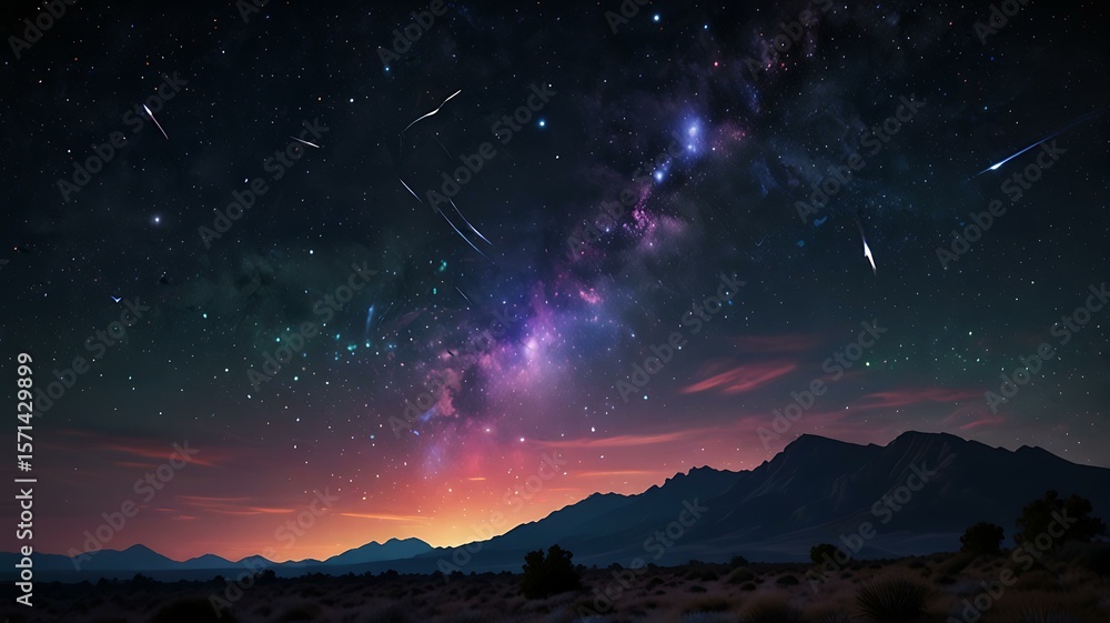 Fototapeta premium A lone comet illuminating a dark cosmic void.