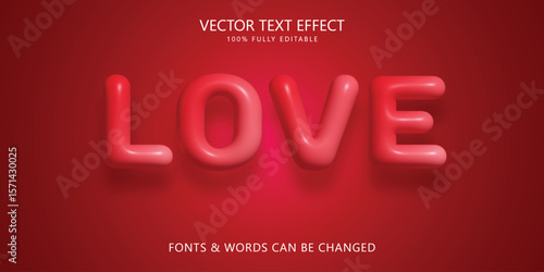 Bild auf Leinwand Love editable text effect, 3d inflated text style