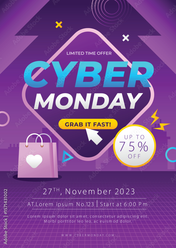 Obraz premium Gradient Cyber Monday Poster or flyer