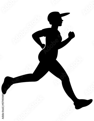 silhouette of a young man running