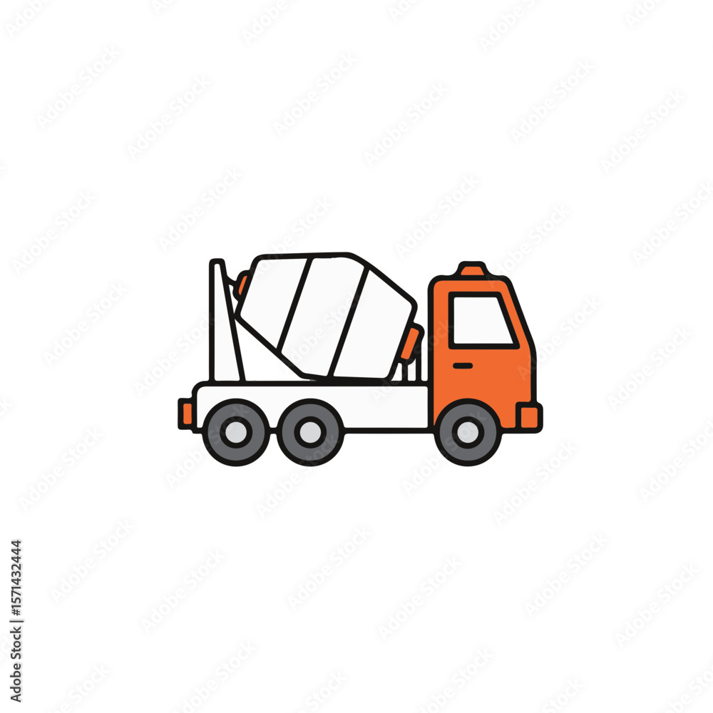 Fototapeta premium Construction truck carrying cement.