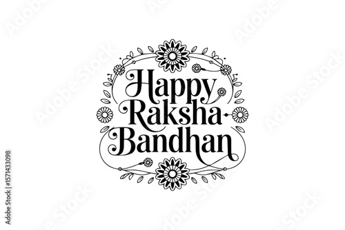 Raksha Bandhan festive decorative typography