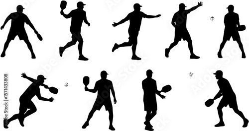 Wallpaper Mural Male pickleball player silhouette vector shape design on white background, Torontodigital.ca