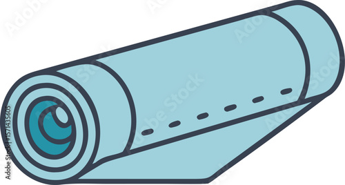 A perfectly rolled yoga mat with a visible strap, perfect for fitness and wellness activities.