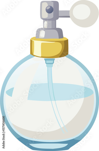 A sleek perfume bottle with a delicate spray nozzle, perfect for luxury fragrance and beauty.