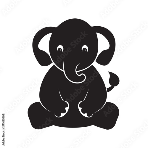 Elephant Sitting Calmly On Ground