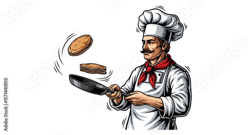 A Master Chef Cooking Pancakes Delicious Food Photography